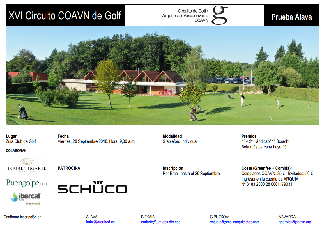 Viernes 28-sept: XVI Circuito COAVIN de Golf en Zuia